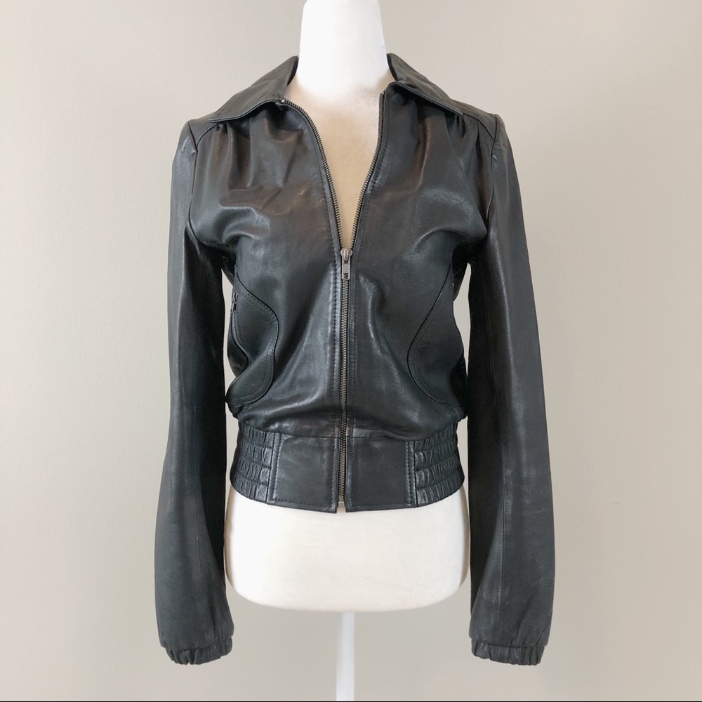 H&M Leather Bomber Jacket